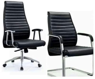 Executive leather office chair set