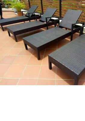 Rattan pool loungers