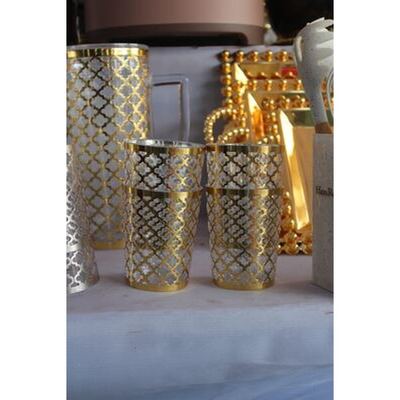 Gold lattice glass jug and tumbler set