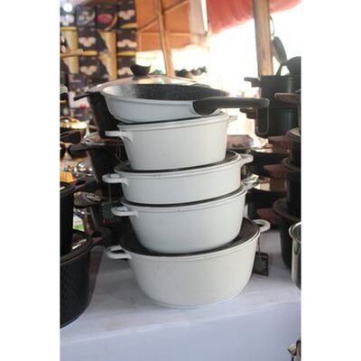 White granite non-stick cookware set