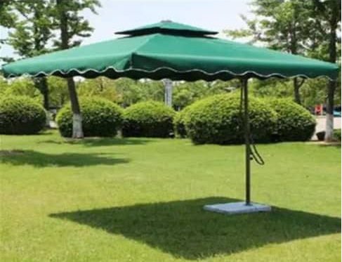 Square outdoor garden umbrella in green