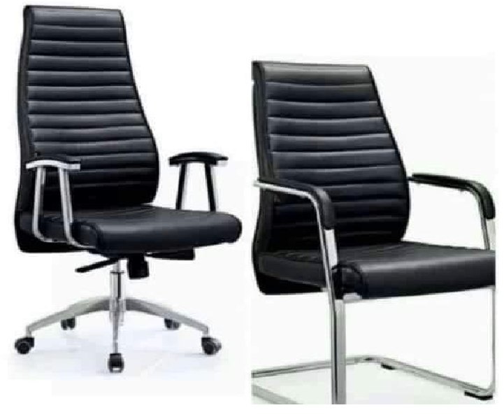 Executive leather office chair set