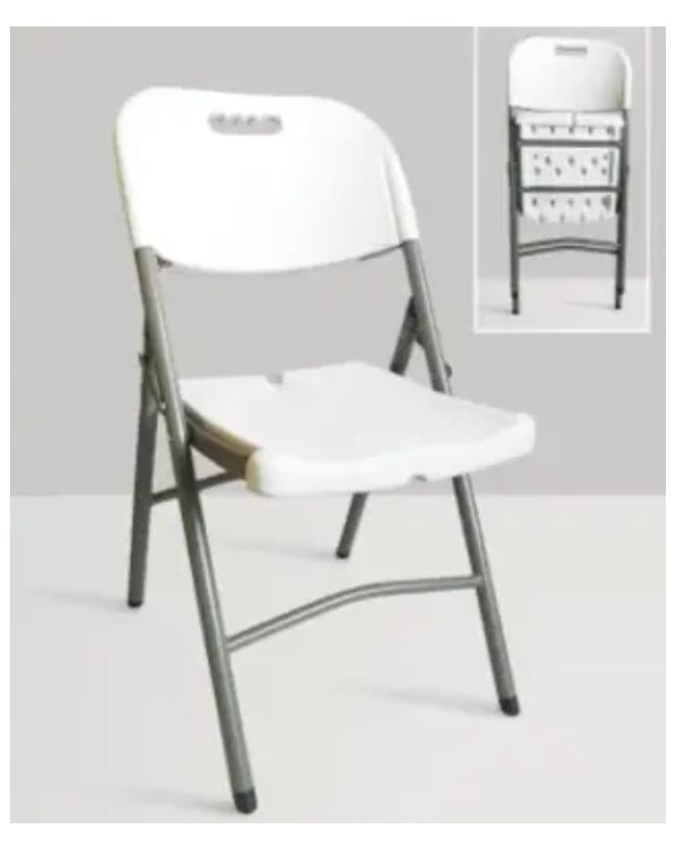 White plastic folding chair