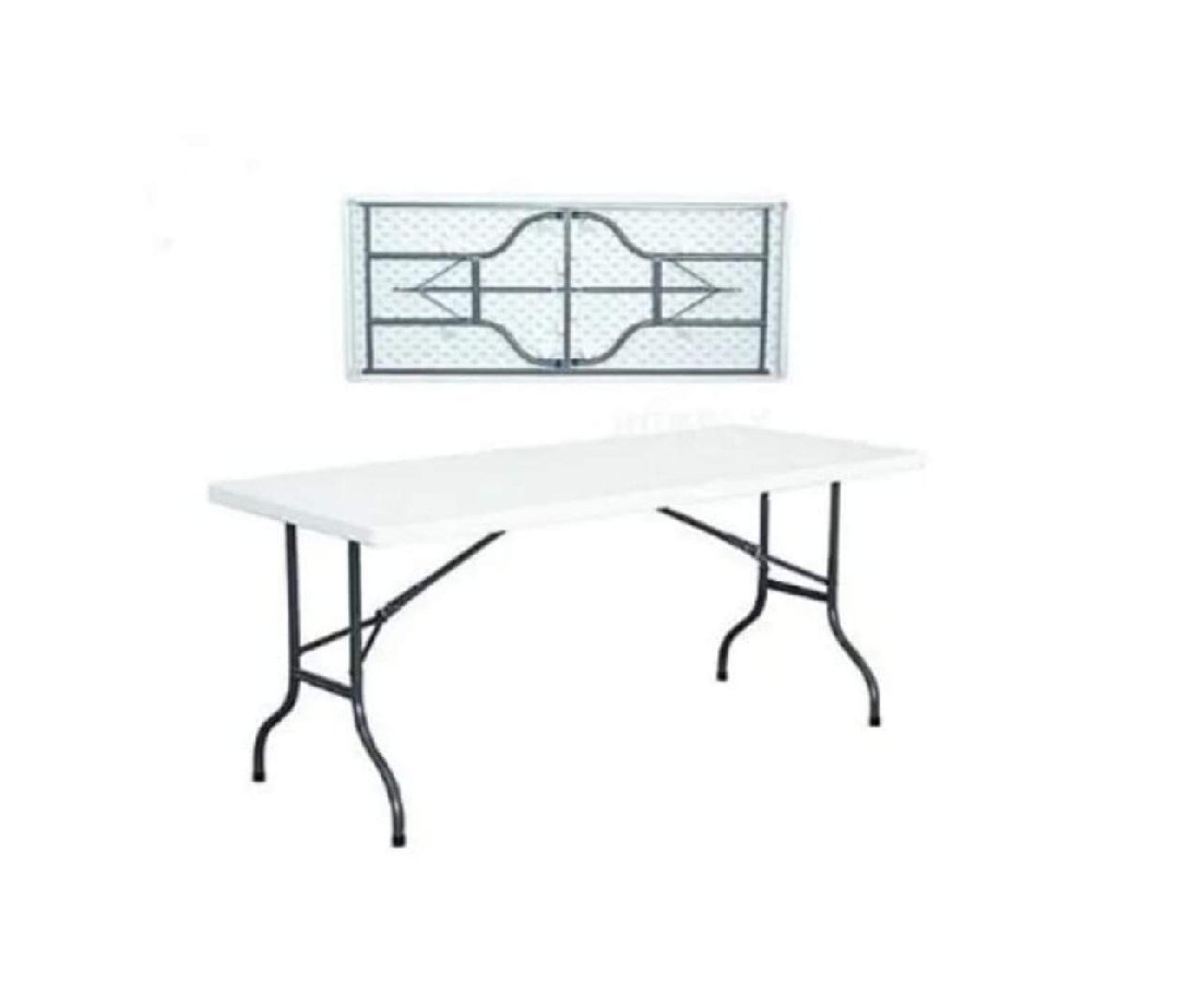 Rectangular fold-in-half table