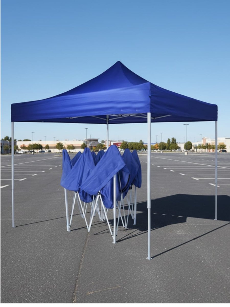 Folding canopy tent in blue 10 by 10