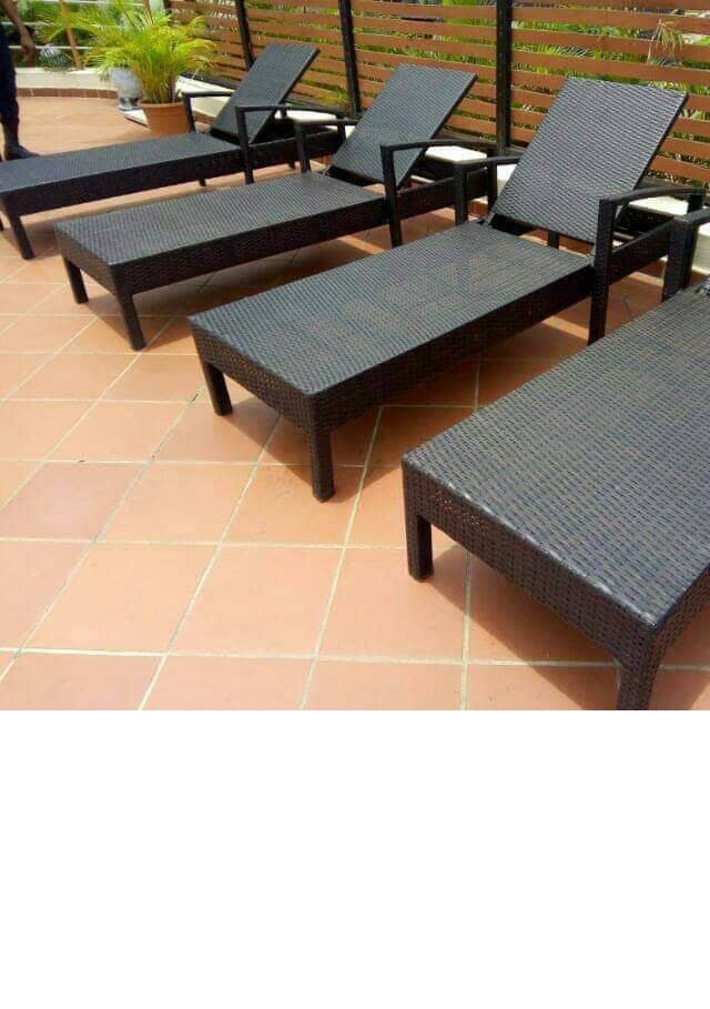 Rattan pool loungers