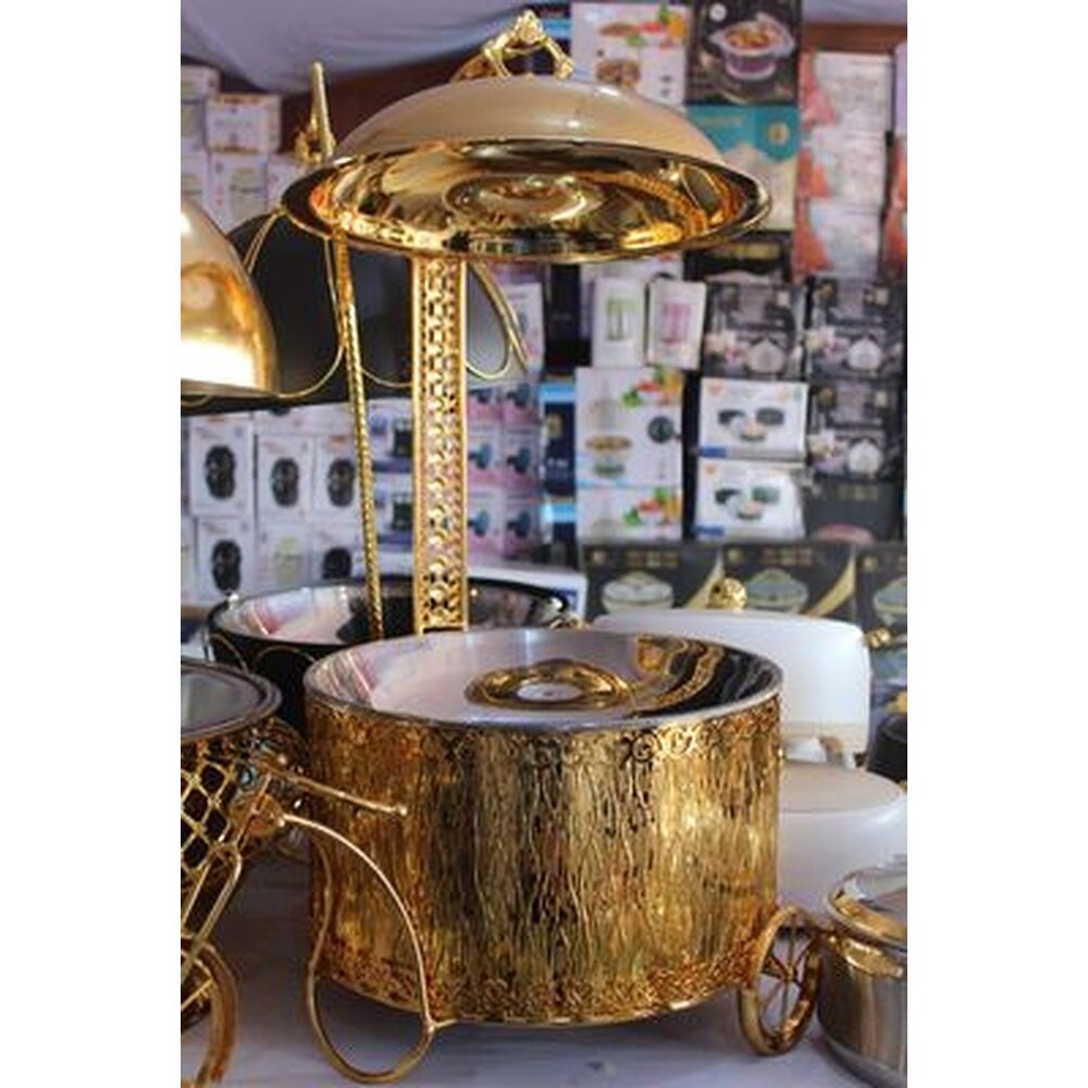 Gold filigree hanging-dome chafing dish