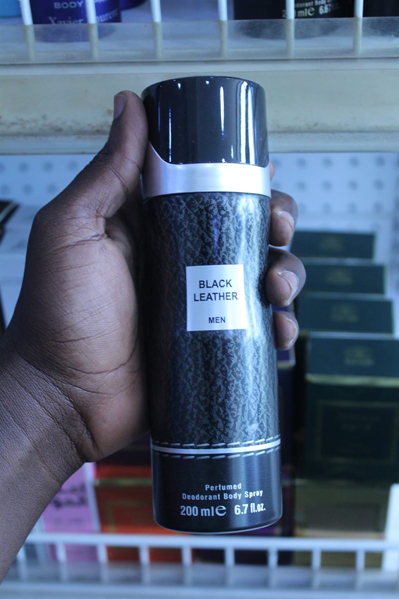 Black Leather Men Perfumed Deodorant