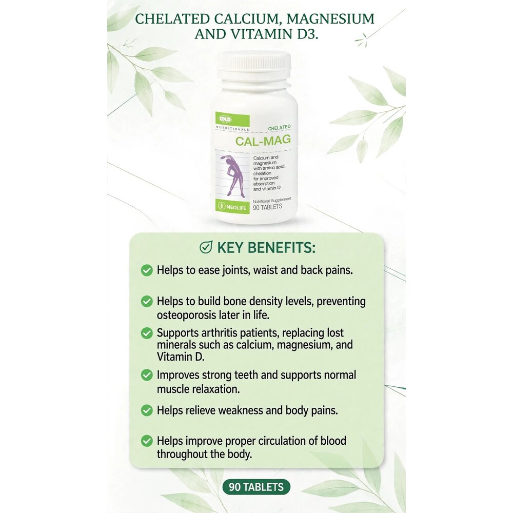 CHELATED CAL - MAG ( Calcium, Magnesium & Vitamin D3 ) Formulation.